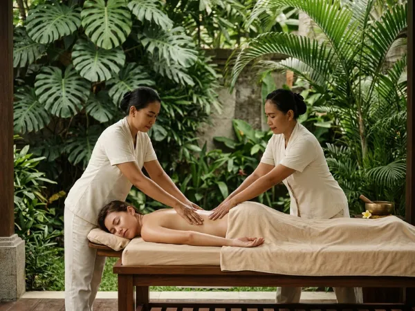 Treatments four hand massage